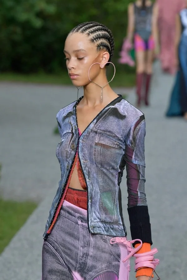 Y/PROJECT Trompe L'oeil Denim Hook & Eye Top