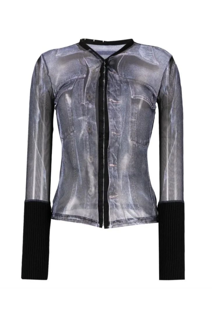 Y/PROJECT Trompe L'oeil Denim Hook & Eye Top