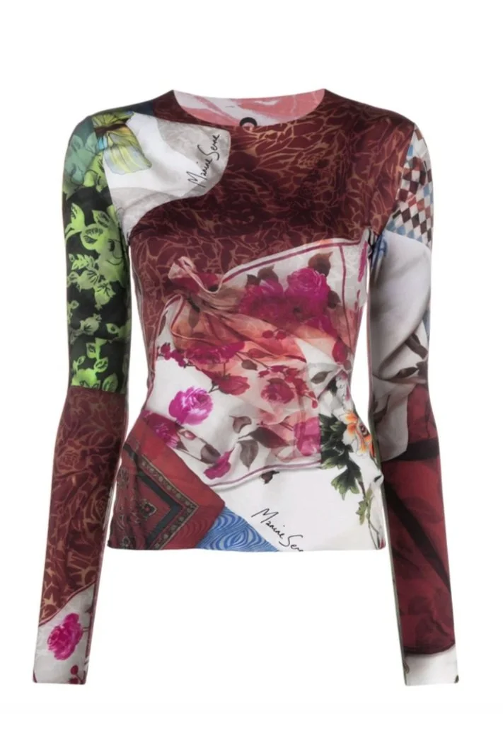 MARINE SERRE Scarves Print Second Skin Top
