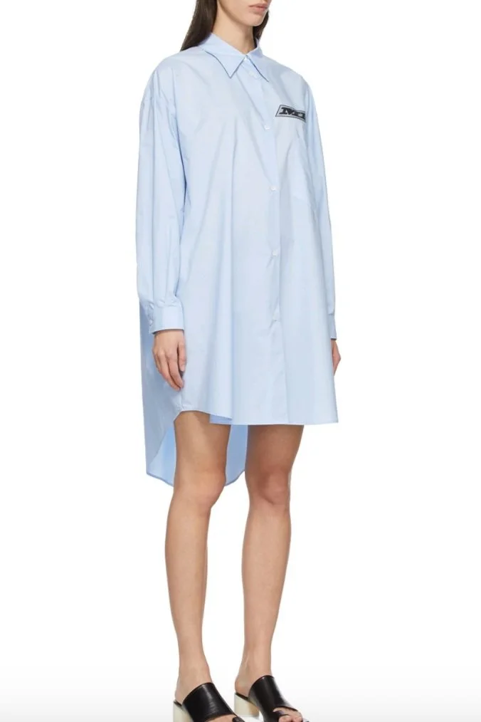 MM6 MAISON MARGIELA Blue Oversized Shirt Dress