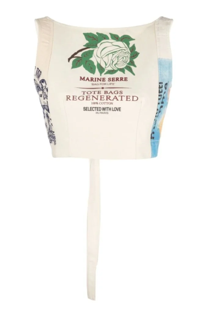 MARINE SERRE Regenerated Tote Bag Bustier Top