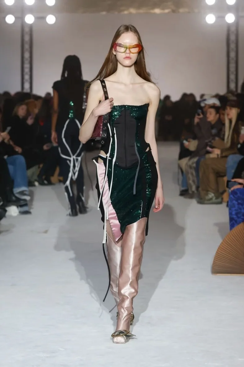 OTTOLINGER Deconstructed Sequin Corset Top