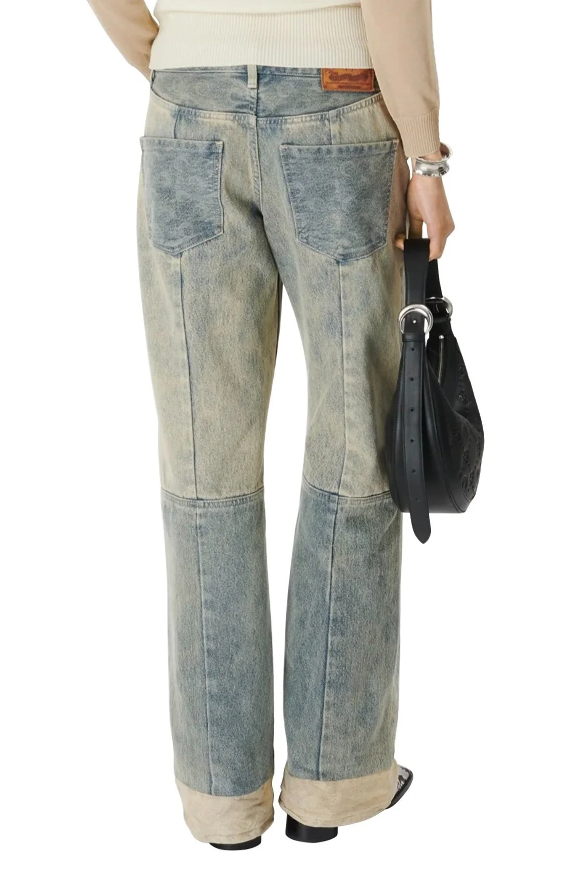 MARINE SERRE Regenerated Denim Wide Leg Jeans