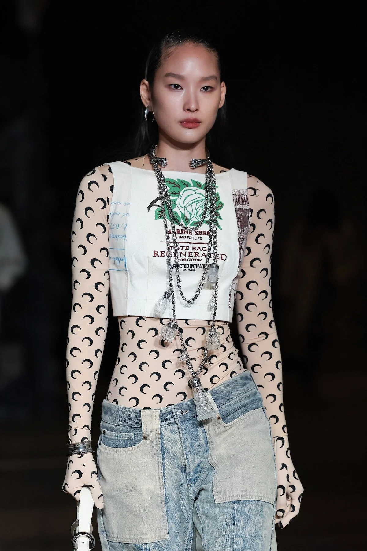MARINE SERRE Regenerated Tote Bag Bustier Top