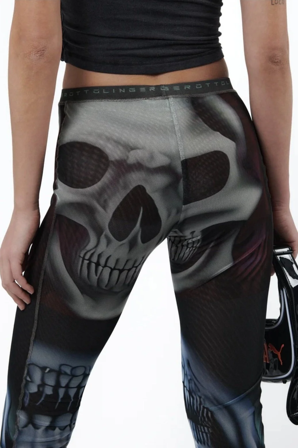 【threetimes】 Owen mesh pants ♥2Colors Ottolinger Mesh Pants, Skull Print — SLOW WAVES