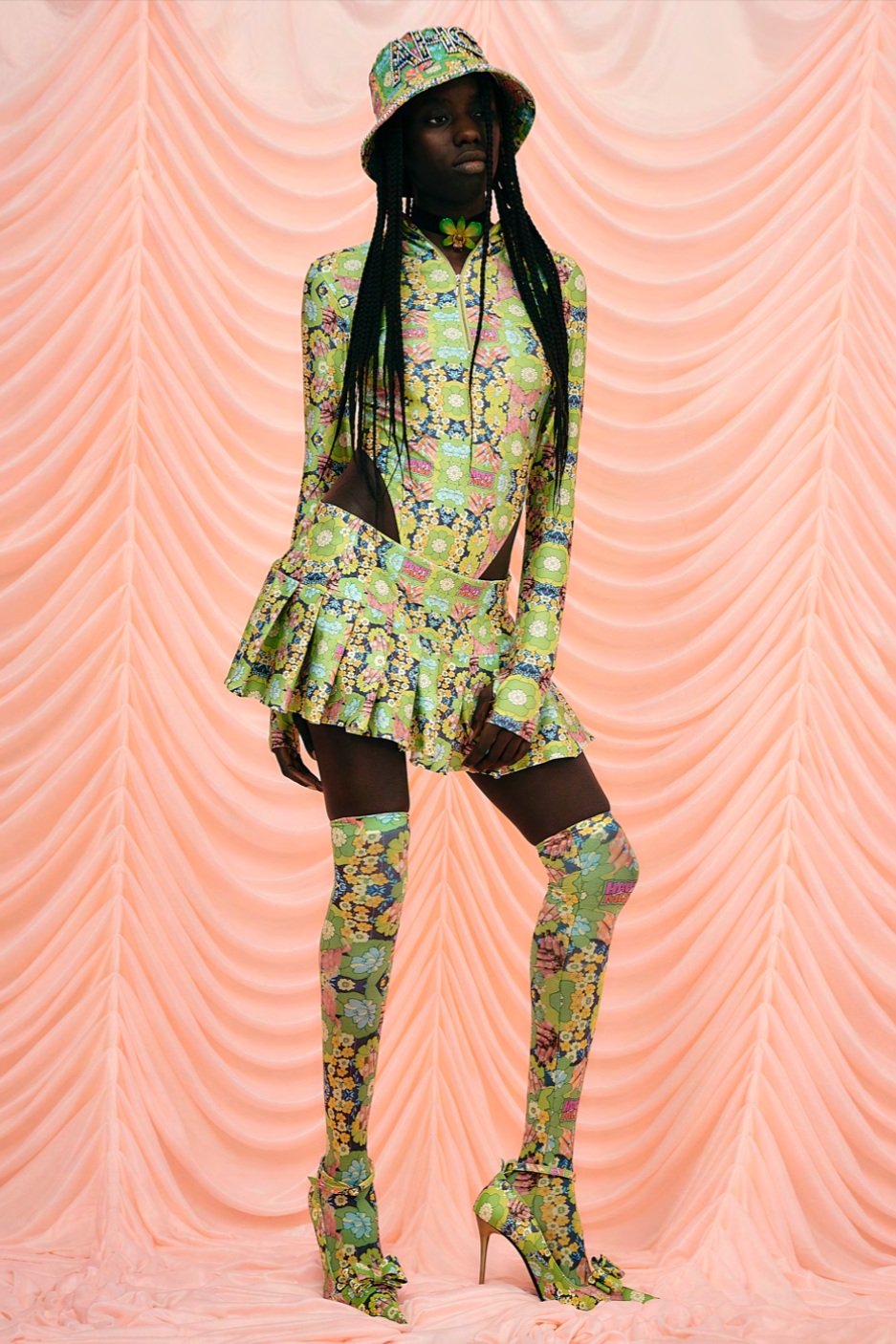 ADRIANA HOT COUTURE Hooded Bodysuit, Haute Mess