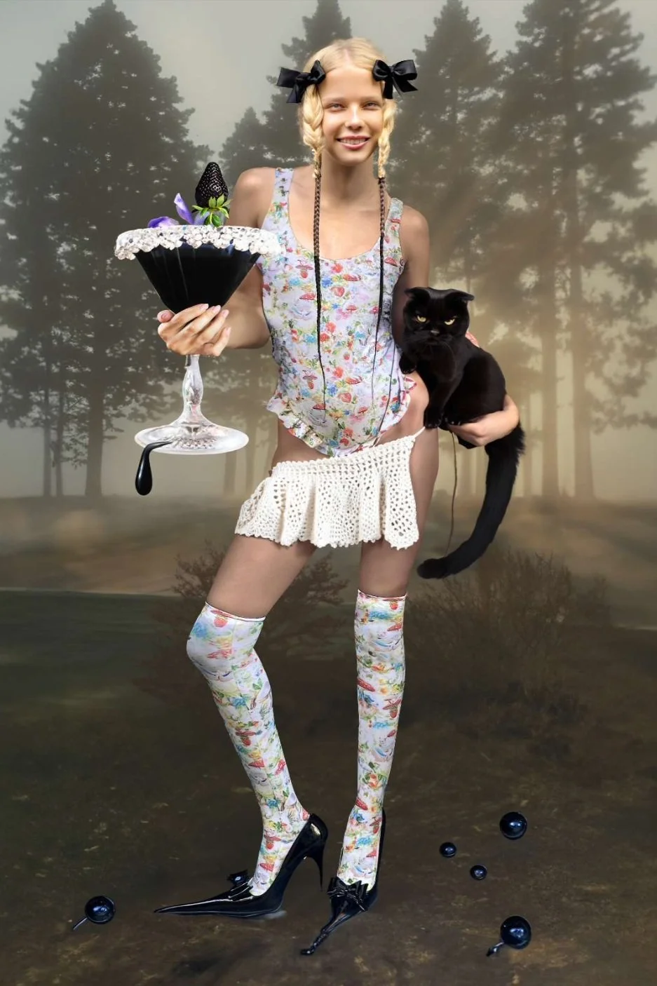 ADRIANA HOT COUTURE Printed Socks, Miss Bitch