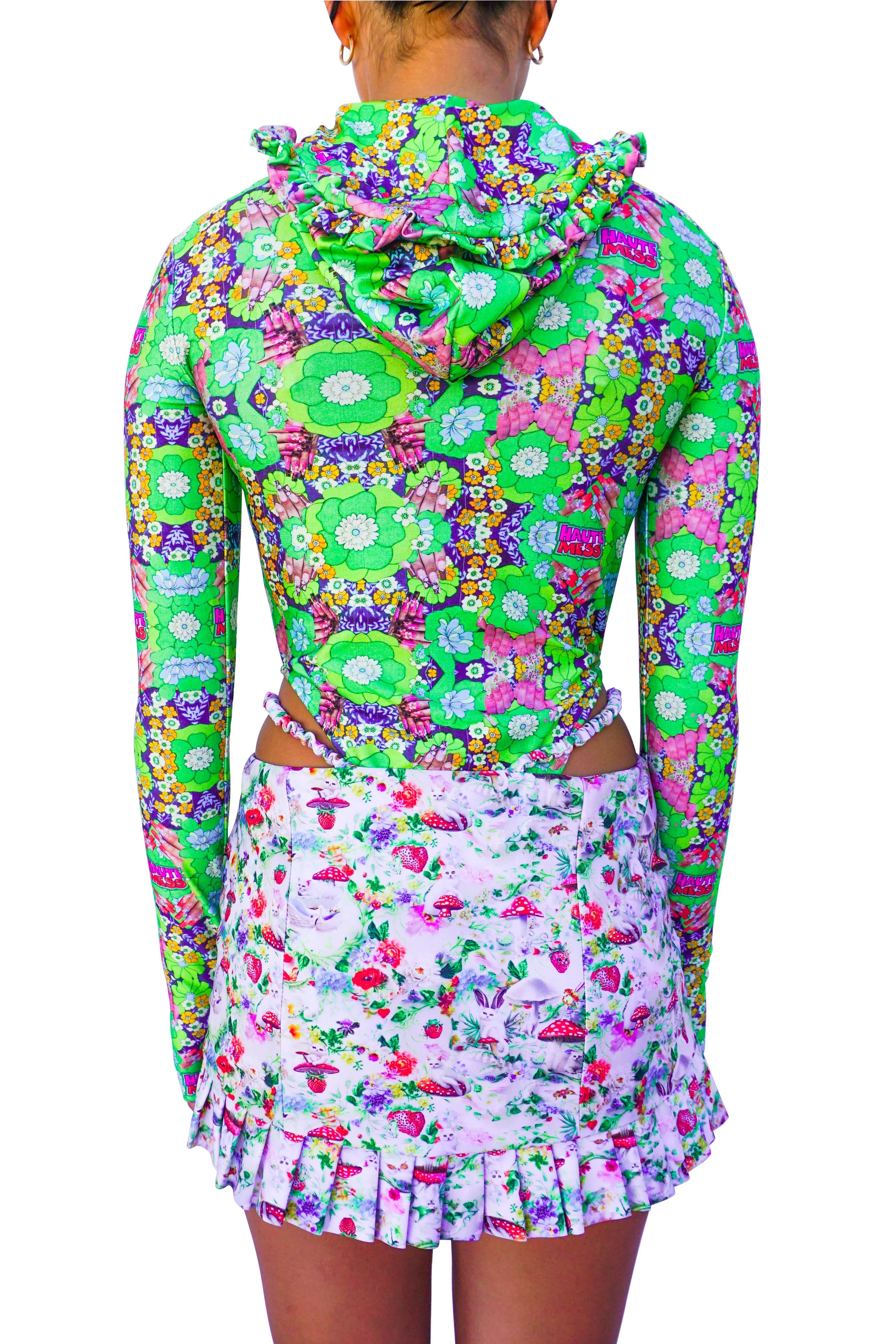 ADRIANA HOT COUTURE Hooded Bodysuit, Haute Mess