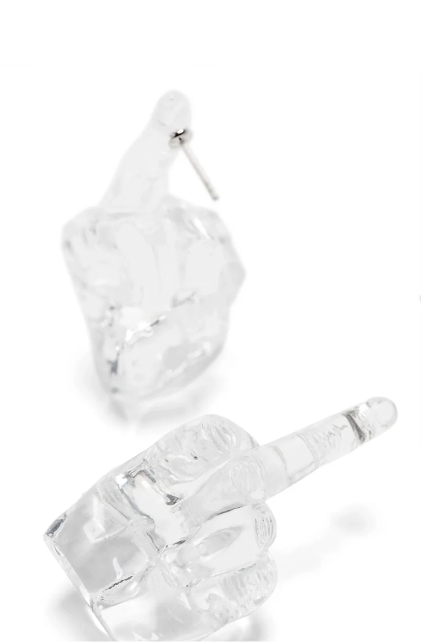 Y/PROJECT Midi Fuck U Pendant Earrings