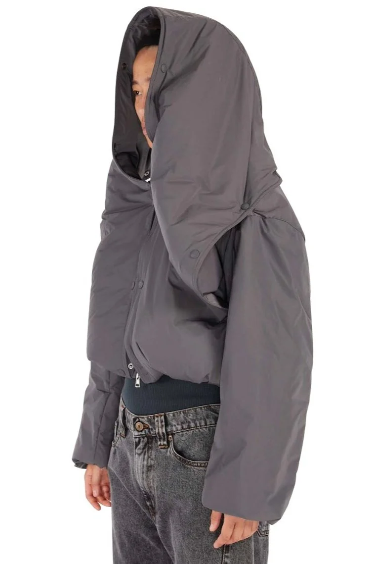 Y/PROJECT Snap Off Panel Hood Cropped Puffer