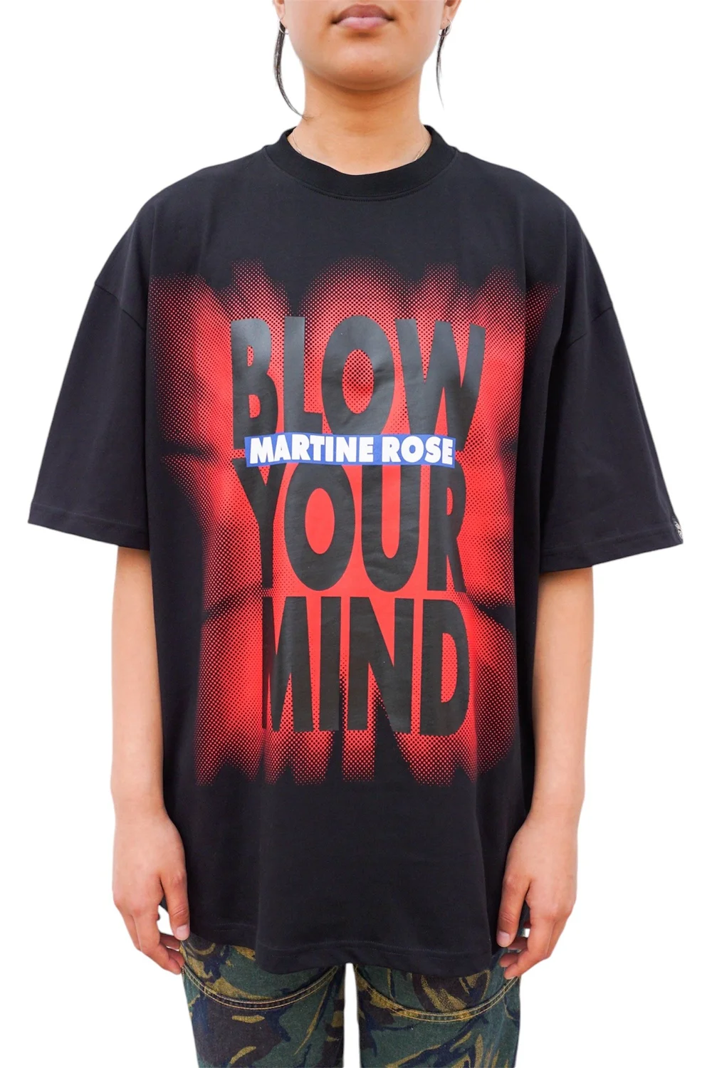 Tシャツ・カットソー Martine Rose Oversized Black T-Shirt Celebration With Print Martine Rose Oversized T-Shirt, Black Print — SLOW WAVES