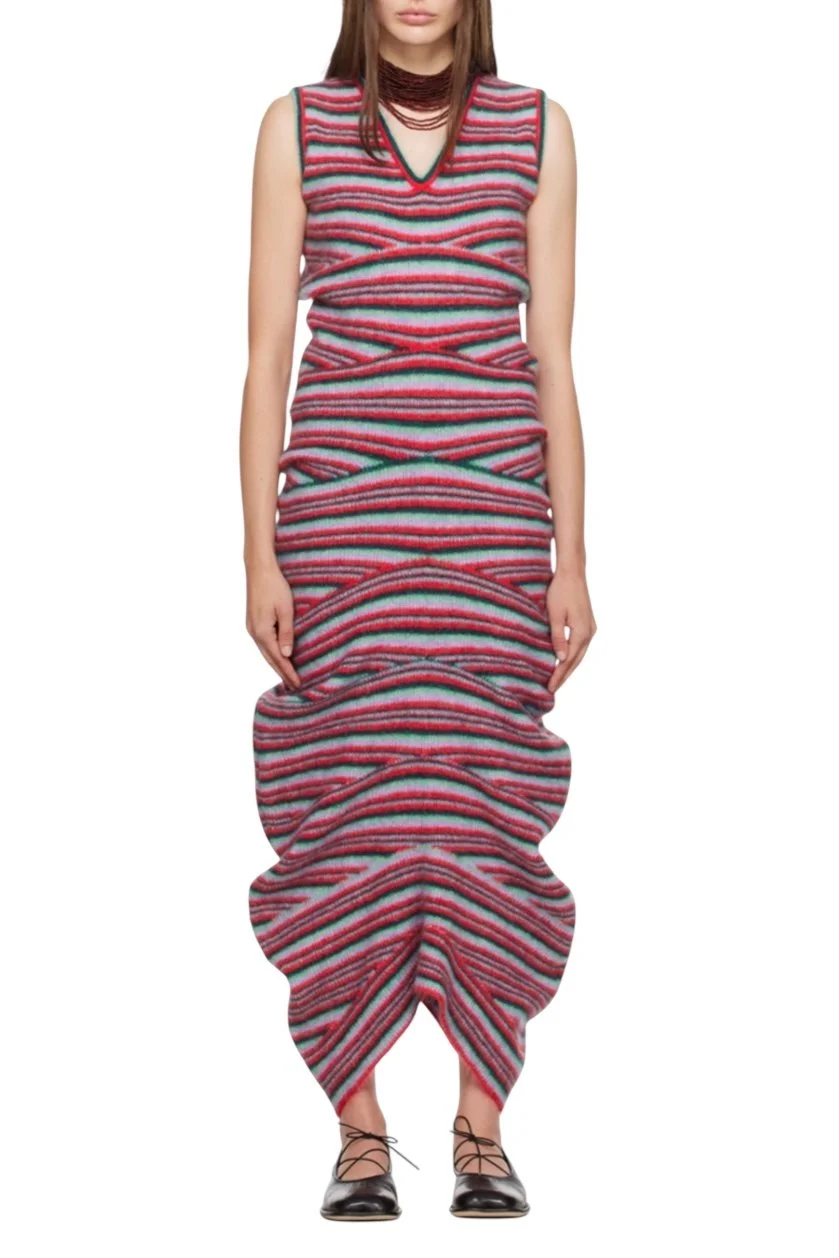 KIKO KOSTADINOV Striped Curl Dress
