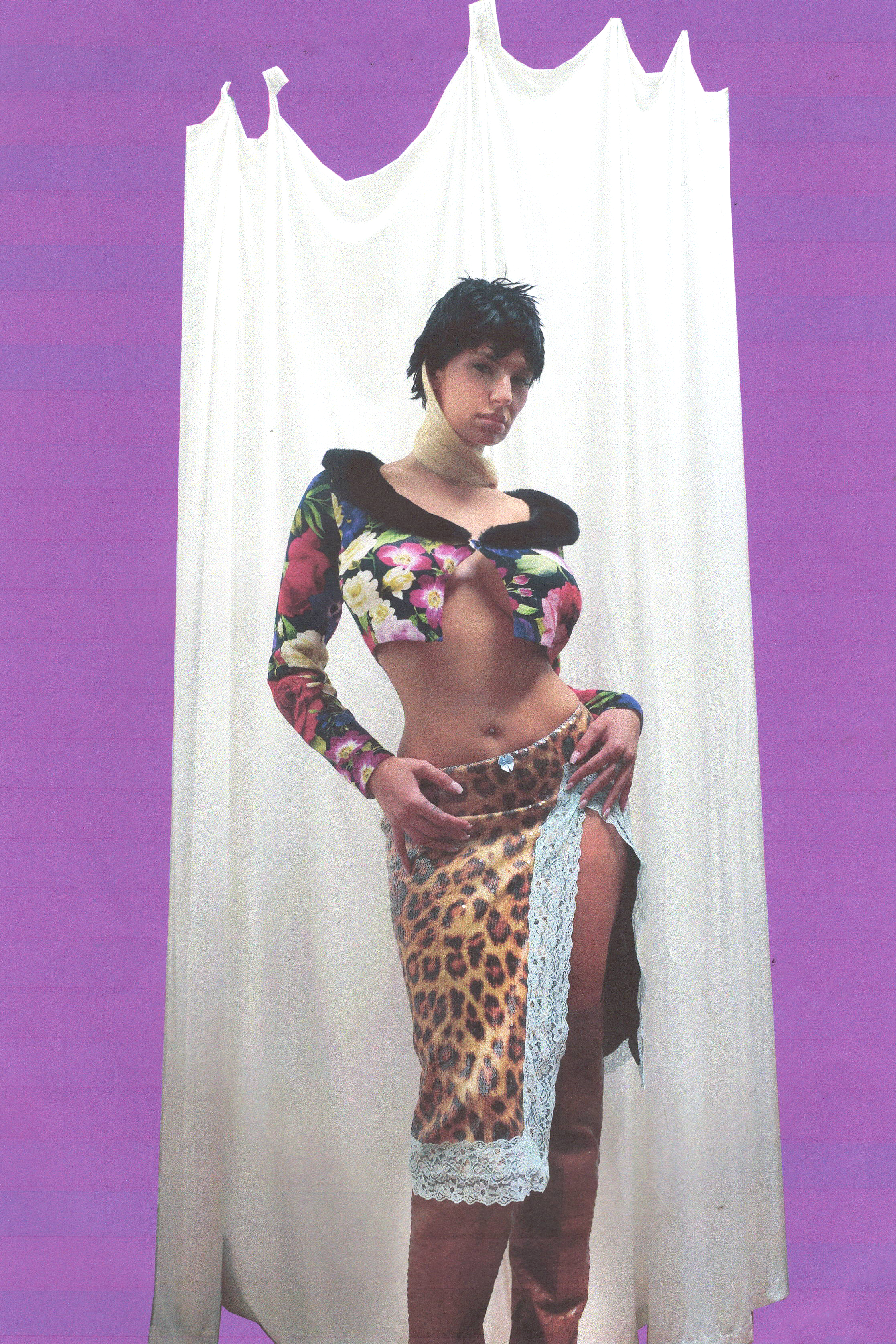 ADRIANA HOT COUTURE Leopard Lace Longuette