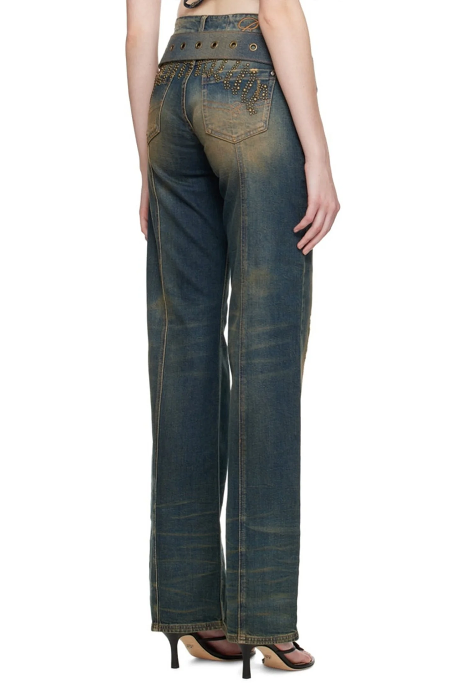 BLUMARINE Studded Boyfriend Jeans