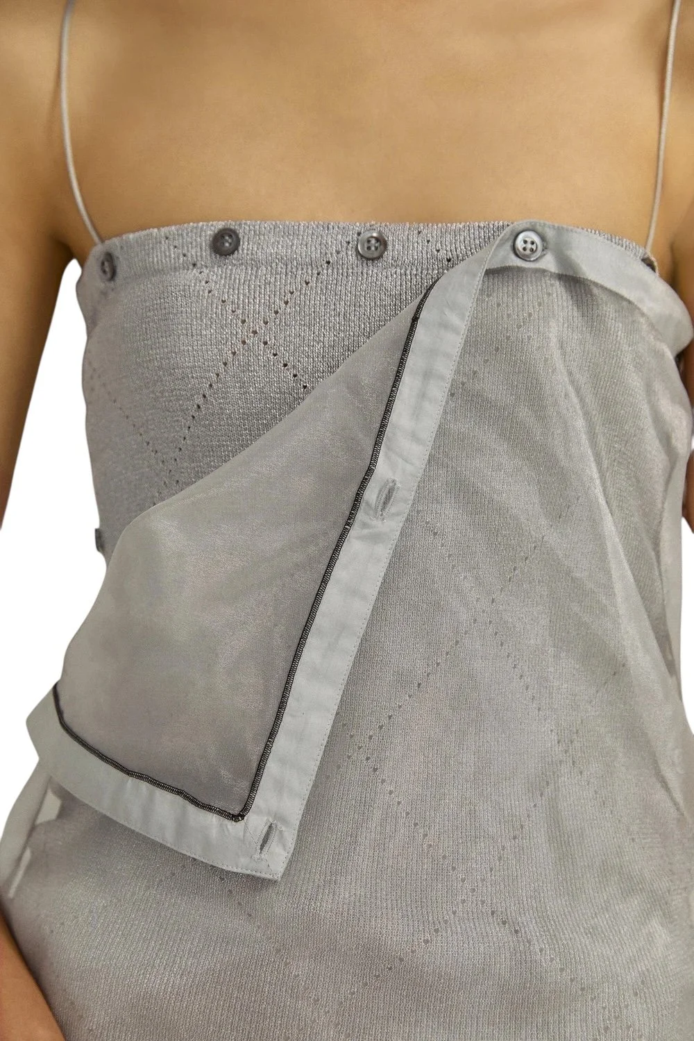 Y/PROJECT Organza Button Panel Dress