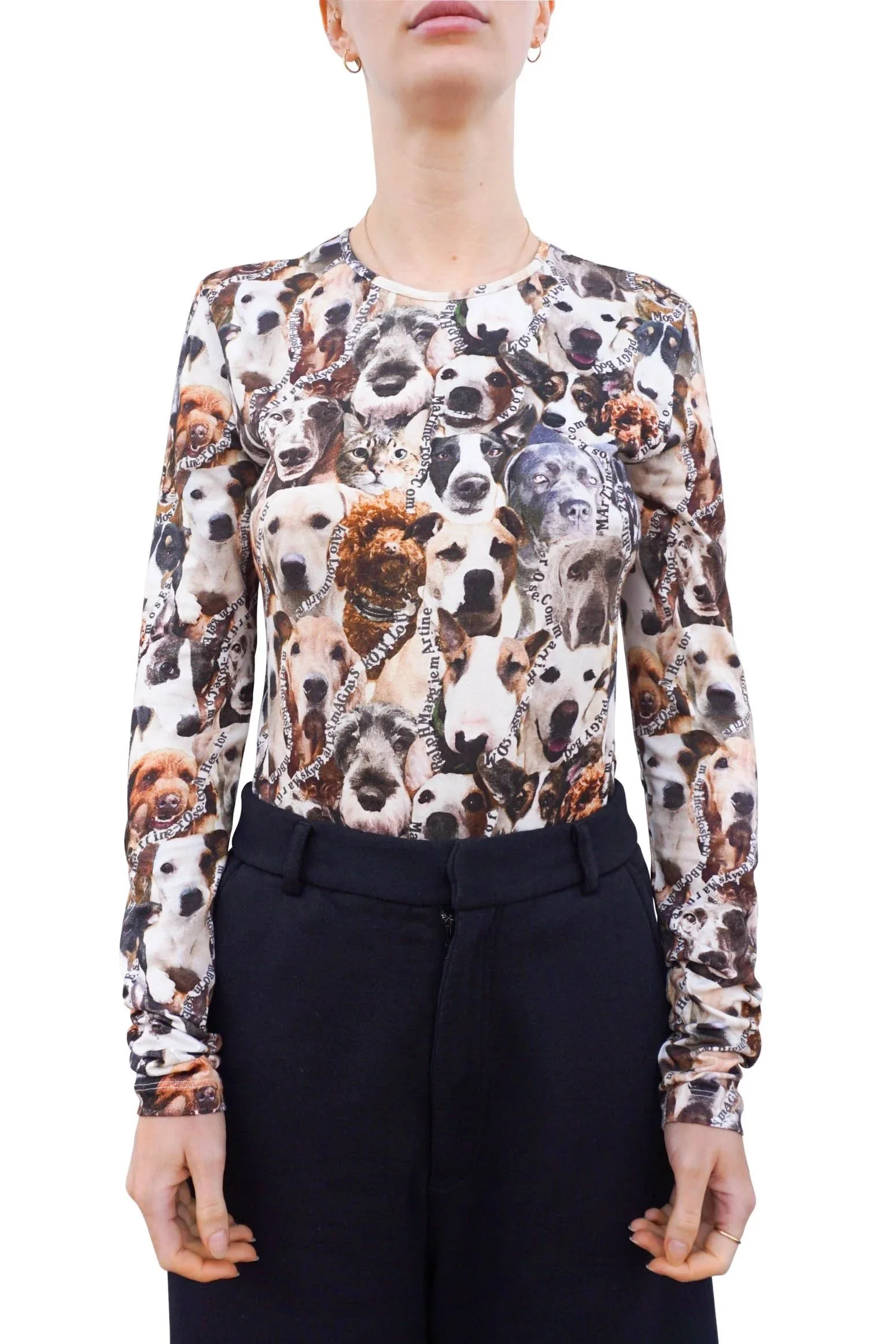 MARTINE ROSE Dog Print Long Sleeve