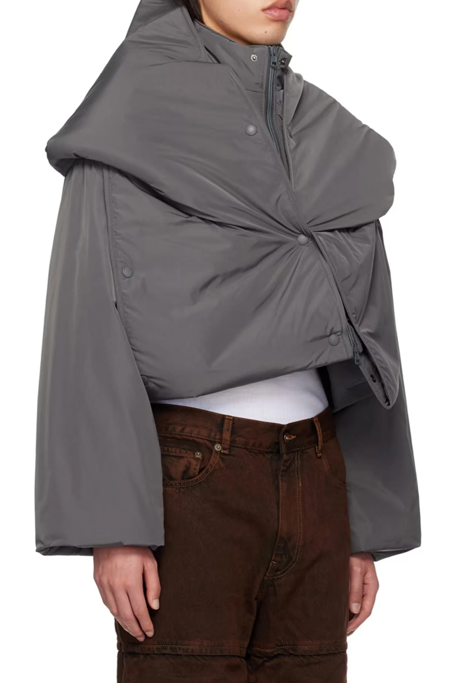 Y/PROJECT Snap Off Panel Hood Cropped Puffer