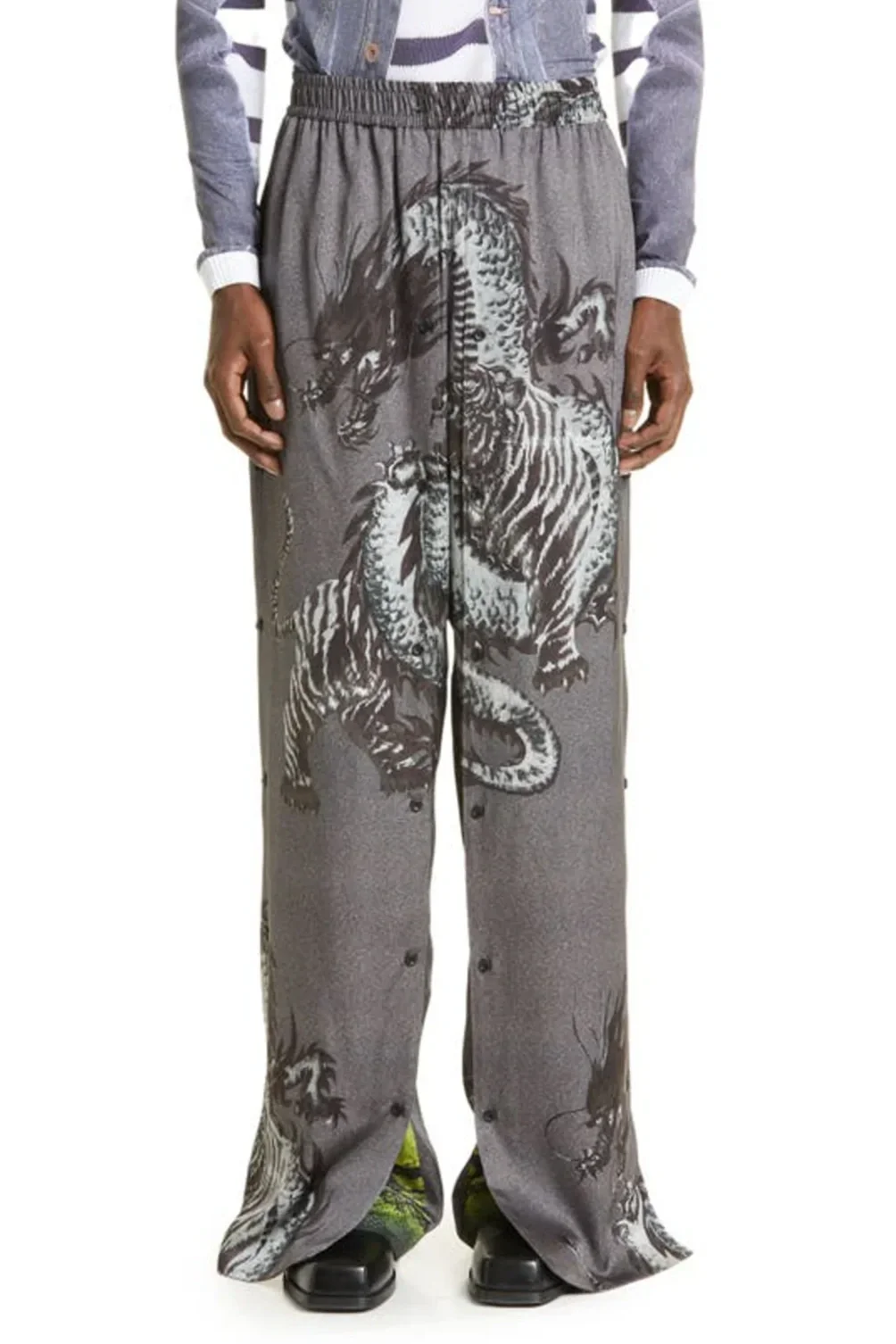 Y/PROJECT Button Panel Dragon Track Pants