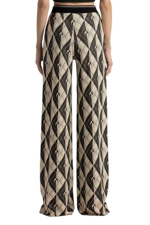 MARINE SERRE Royal Moon Carreaux Knit Pants