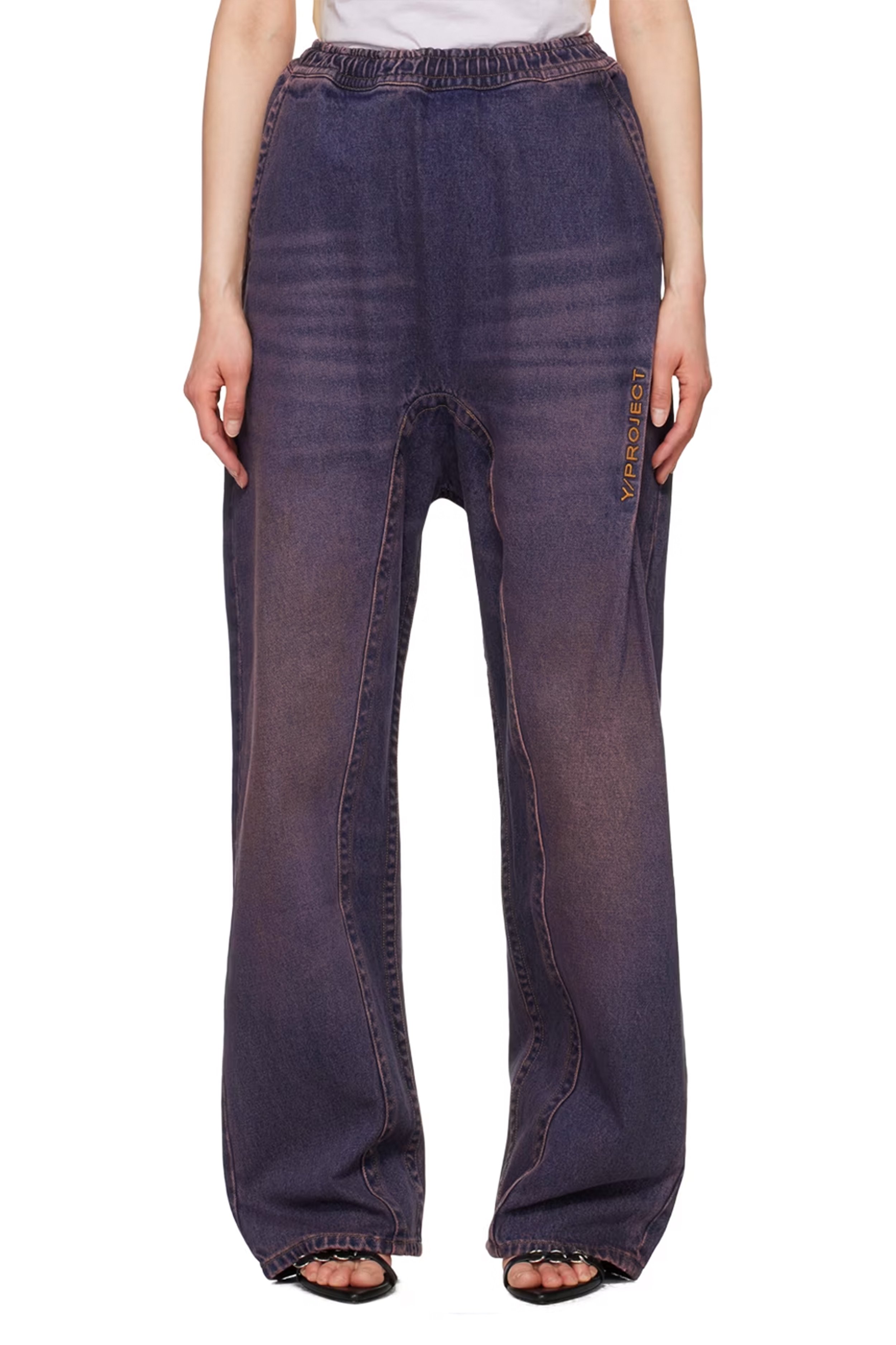 Y/PROJECT Pinched Logo Souffle Jeans