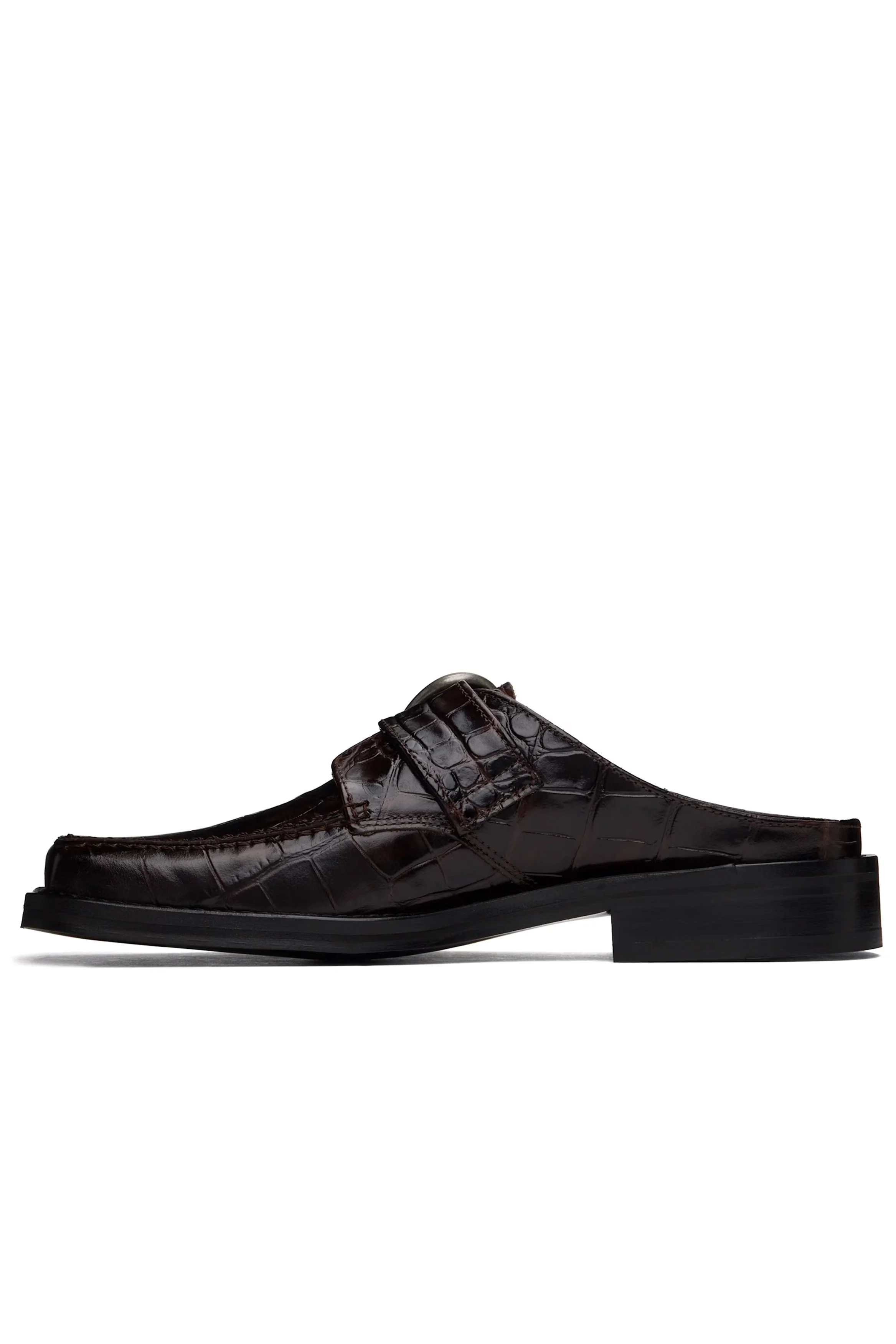 MARTINE ROSE Square Toe Buckle Mule