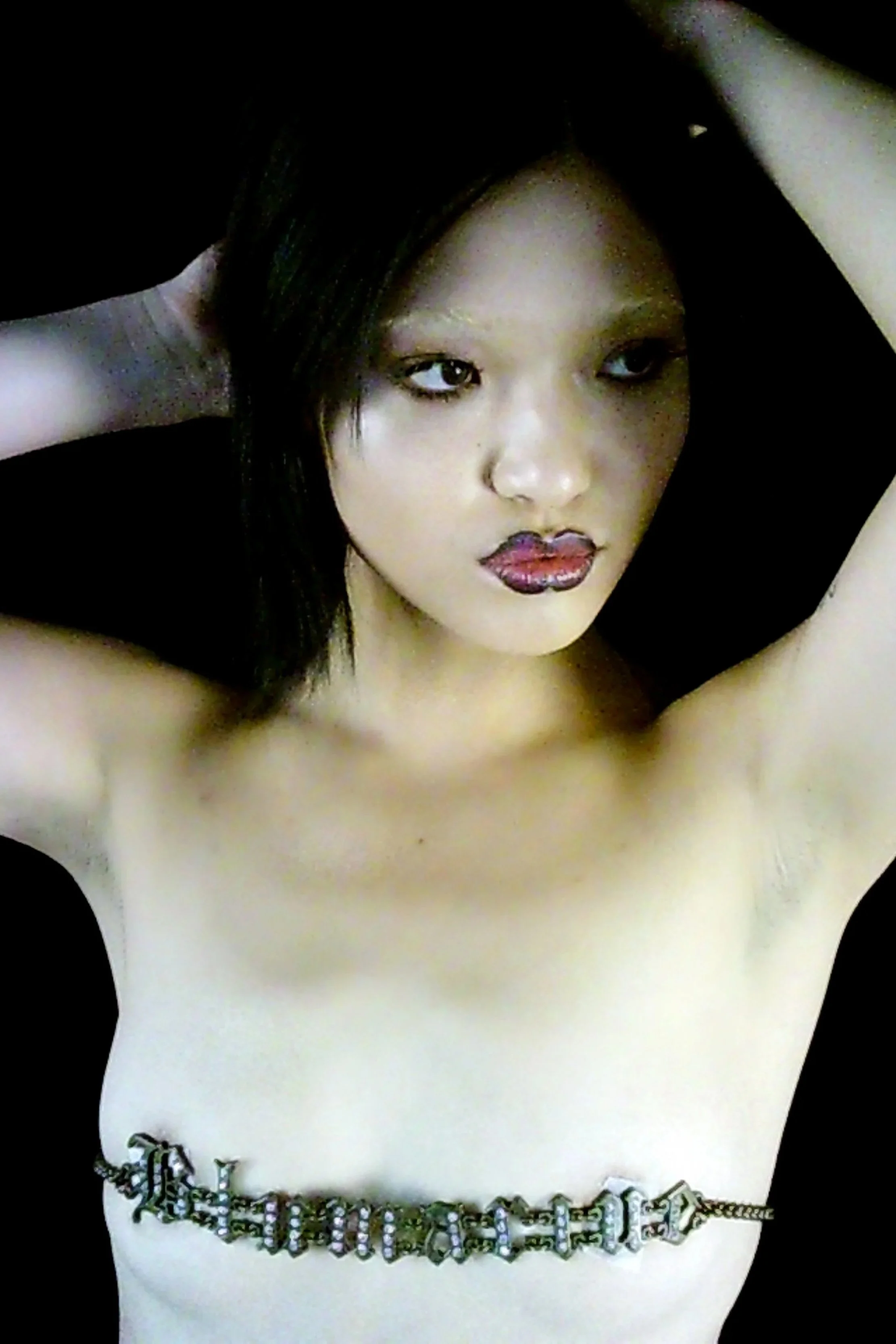 BLUMARINE Crystal Logo Belt