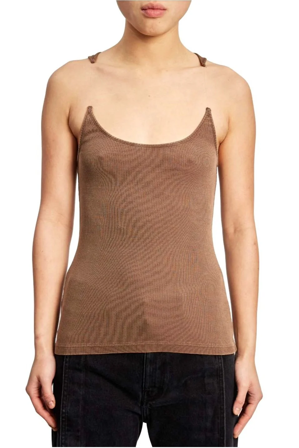 Y/Project Invisible Strap Tank Top, Brown — SLOW WAVES