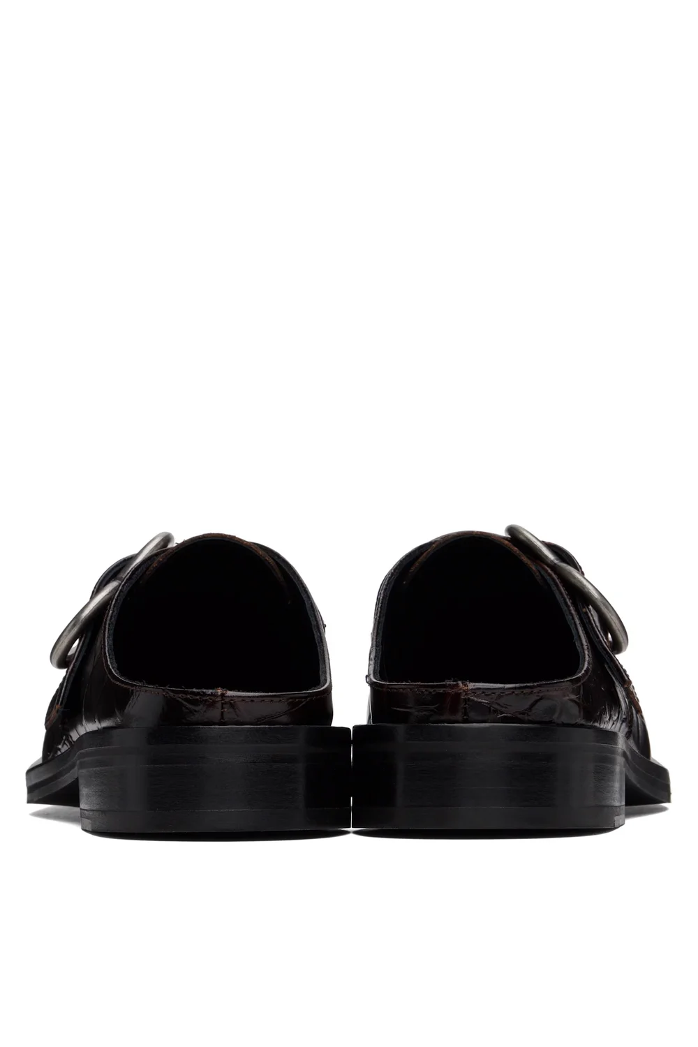 Martine Rose Square Toe Buckle Mule, Brown — SLOW WAVES