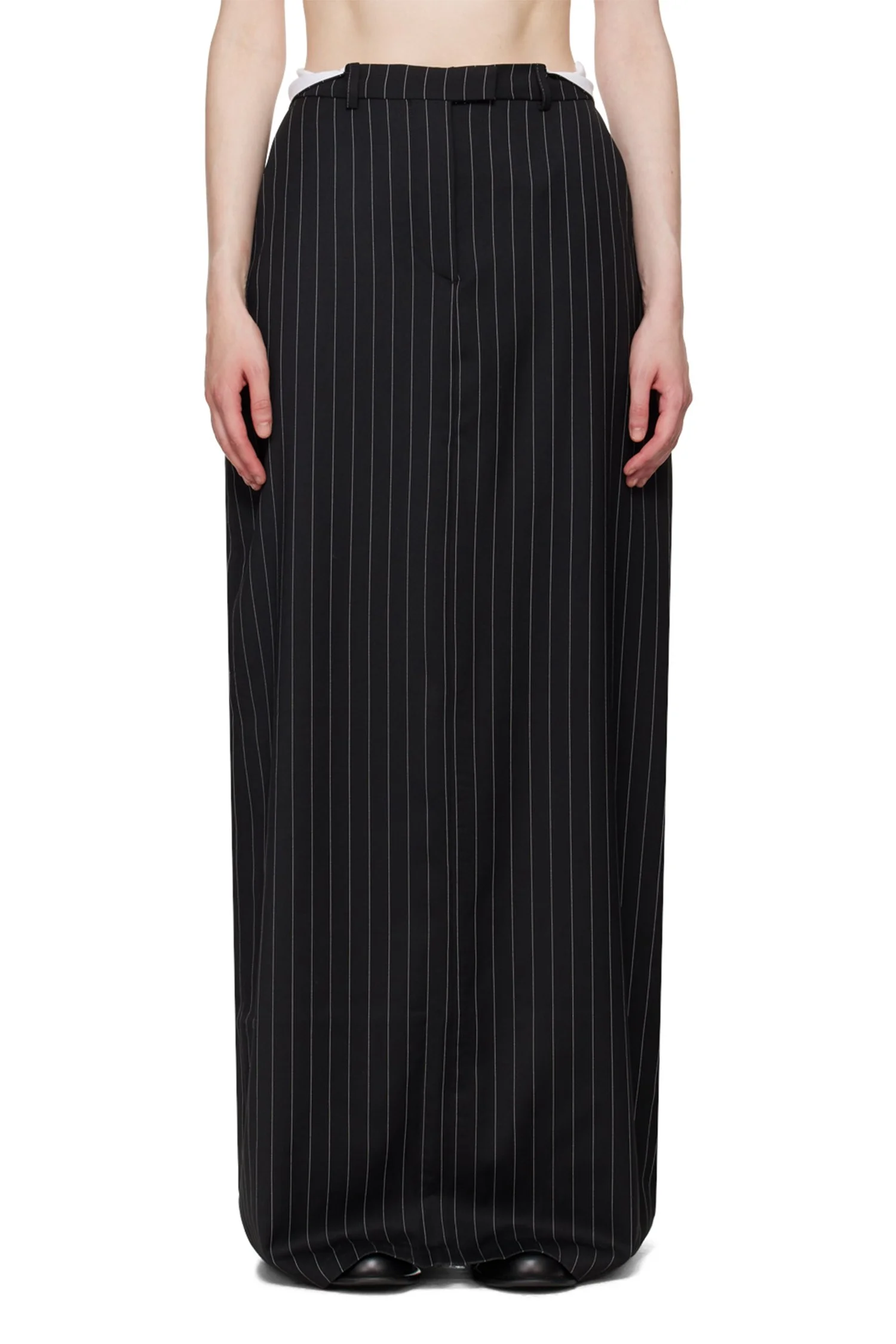 MARTINE ROSE Rolled Waistband Tailored Skirt