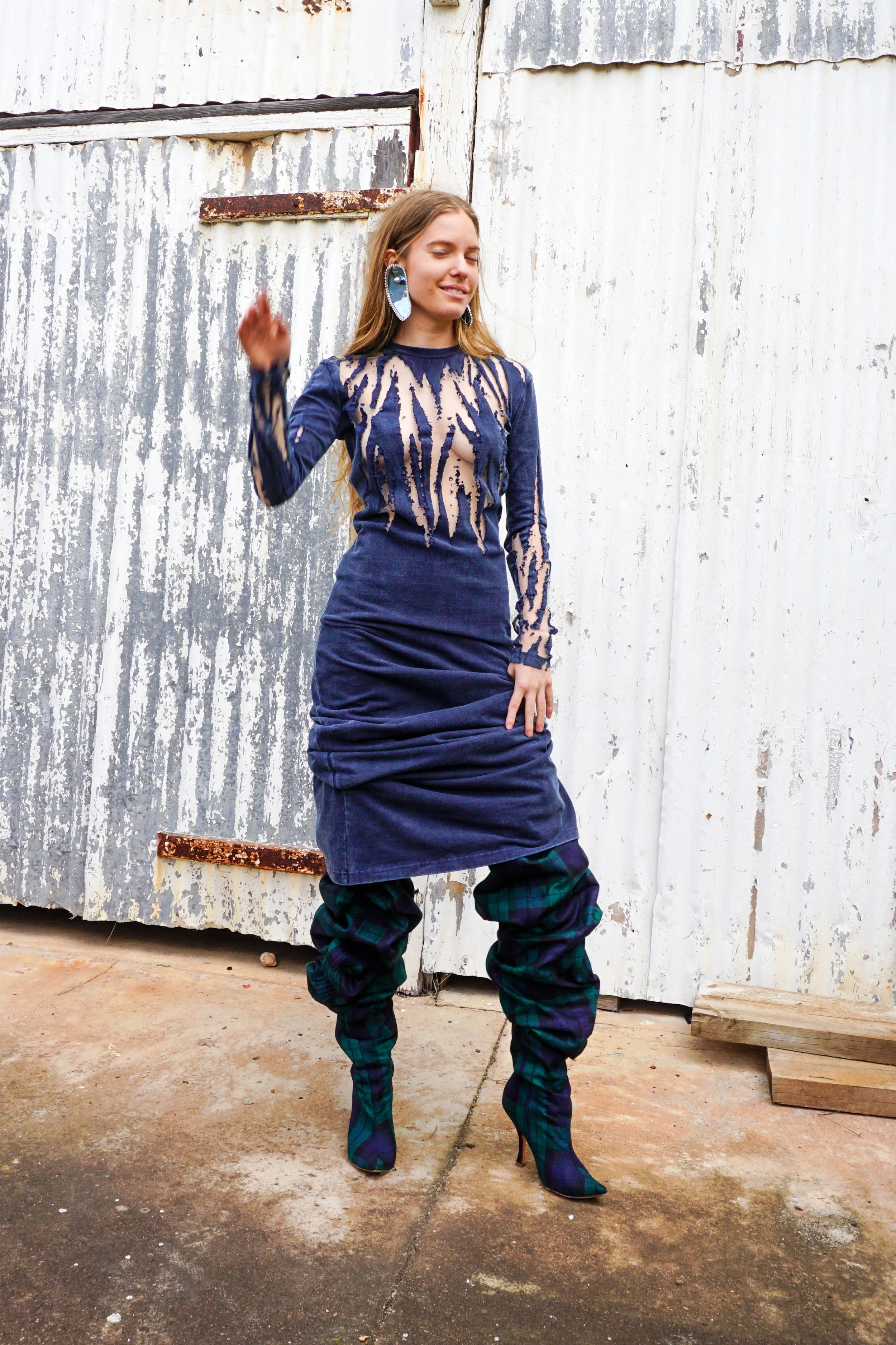 Y/PROJECT Devore Long Sleeve Dress