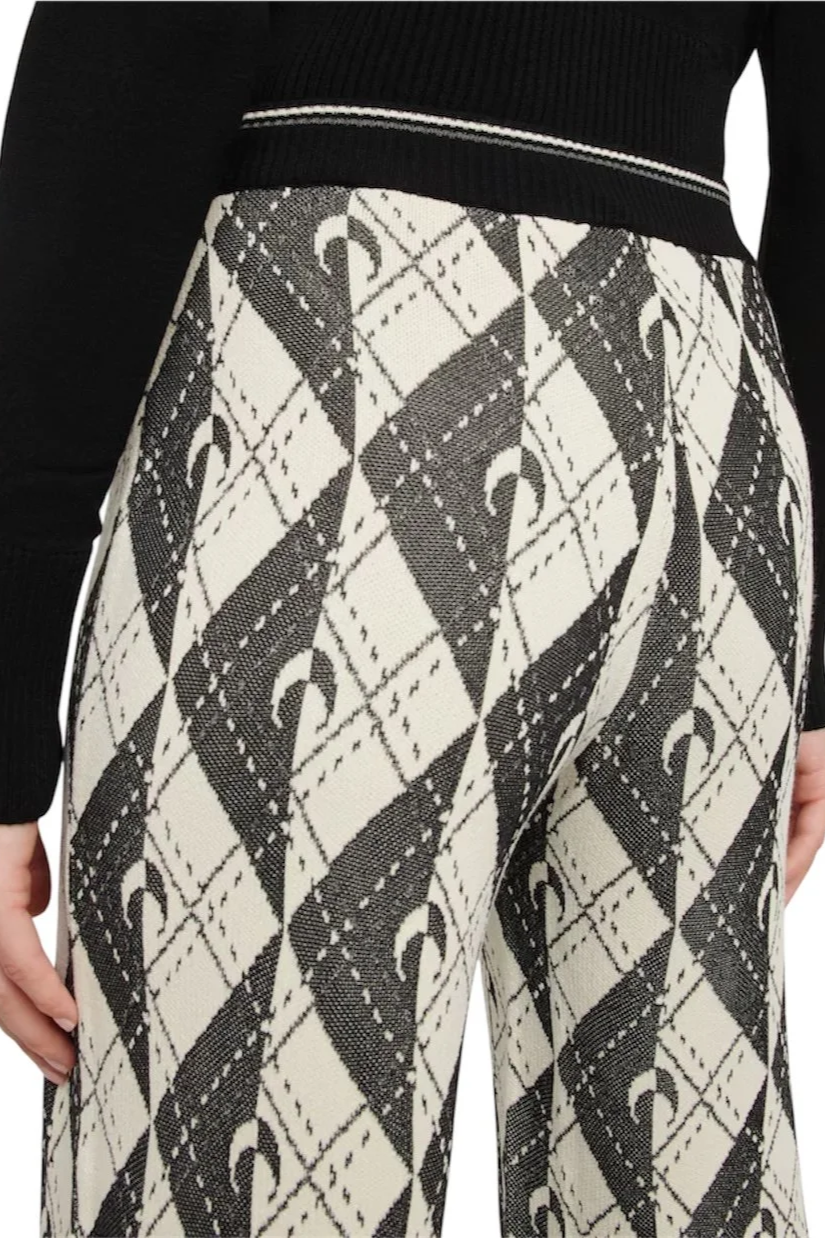 MARINE SERRE Royal Moon Carreaux Knit Pants