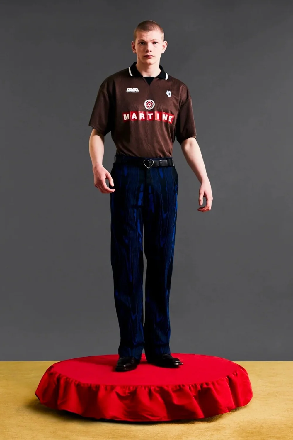 Martine Rose Football Top, Brown — SLOW WAVES