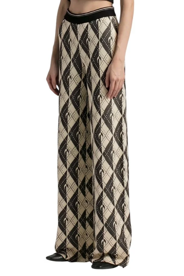 MARINE SERRE Royal Moon Carreaux Knit Pants