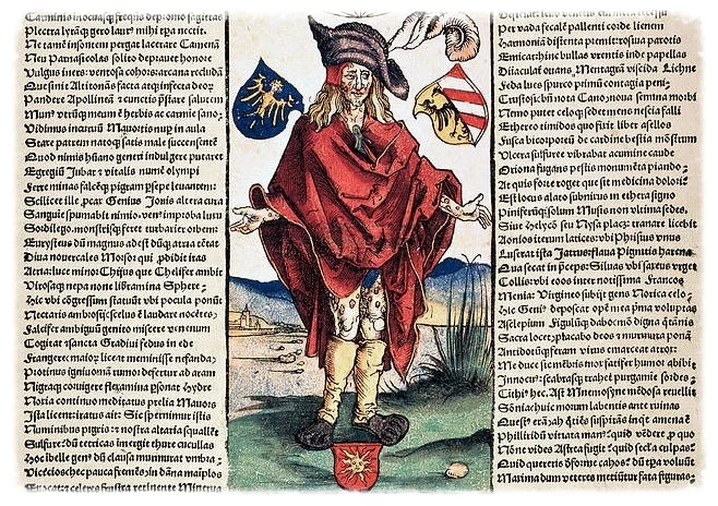 Albrecht Durer's illustration of a syphilitic man in a 1496 broadsheet.