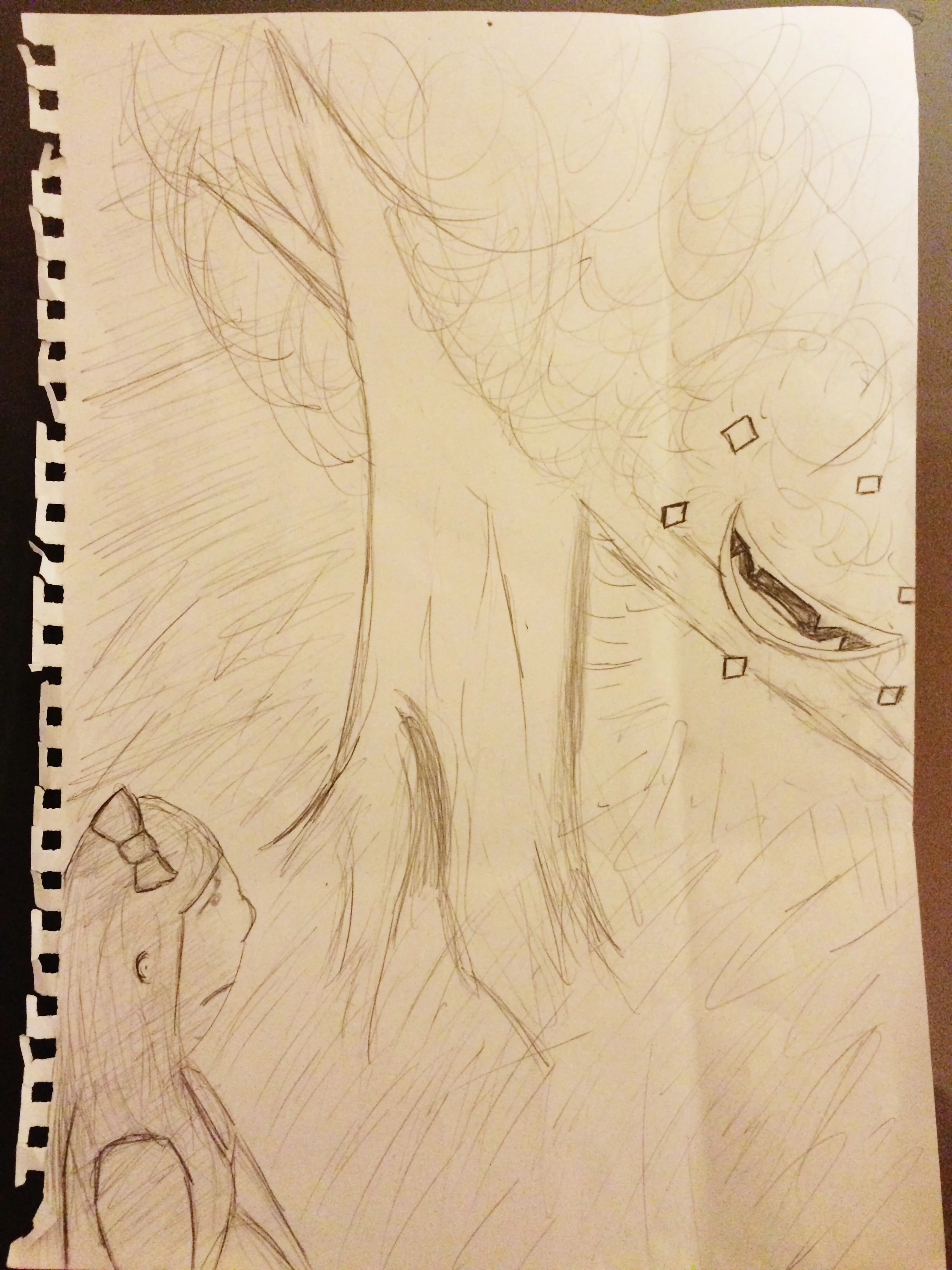 Sketching and figuring out composition.