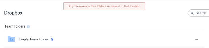 Web error toast shown when attempting an ownership-changing move
