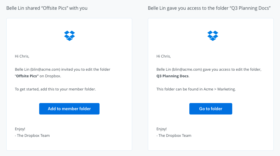 TMF Edit Access (left) and TSD Edit Access (right)