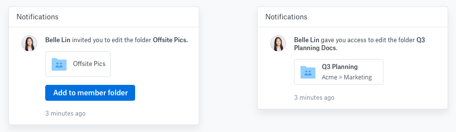 TMF Edit Access (left) and TSD Edit Access (right)