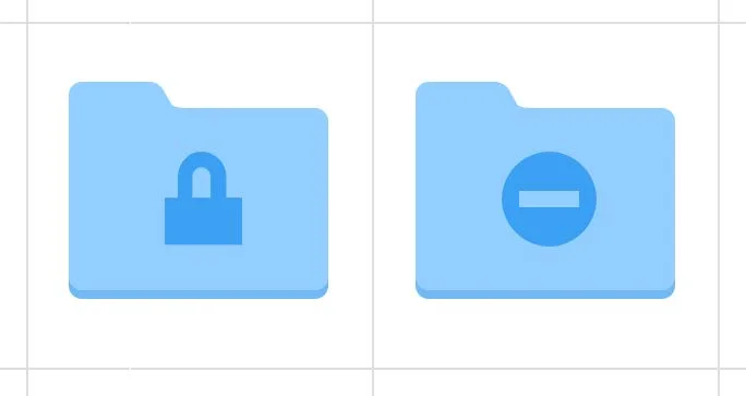 read only access (left), confidential/restricted access (right)