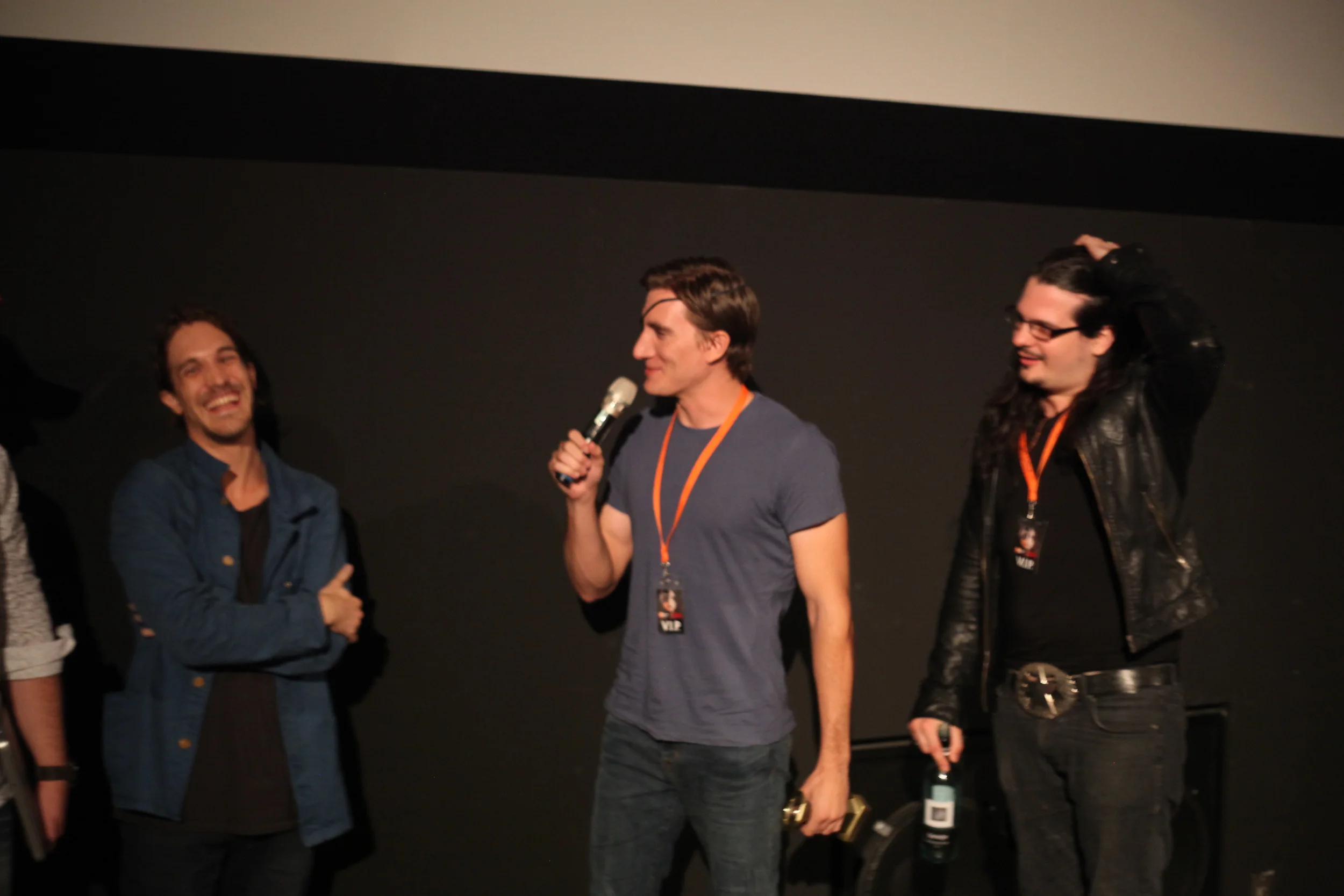 (Left to Right), Festival Judge Steven Kastrissios, Jason Trost and David Hellmore from HOW TO SAVE US - Best Film, Best Director at Fantastic Planet Film Festival.