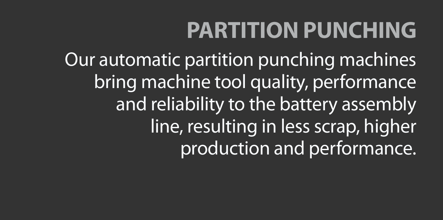 PARTITION PUNCH MAIN TITLE FROM ASSEMBLY EQUIPMENT