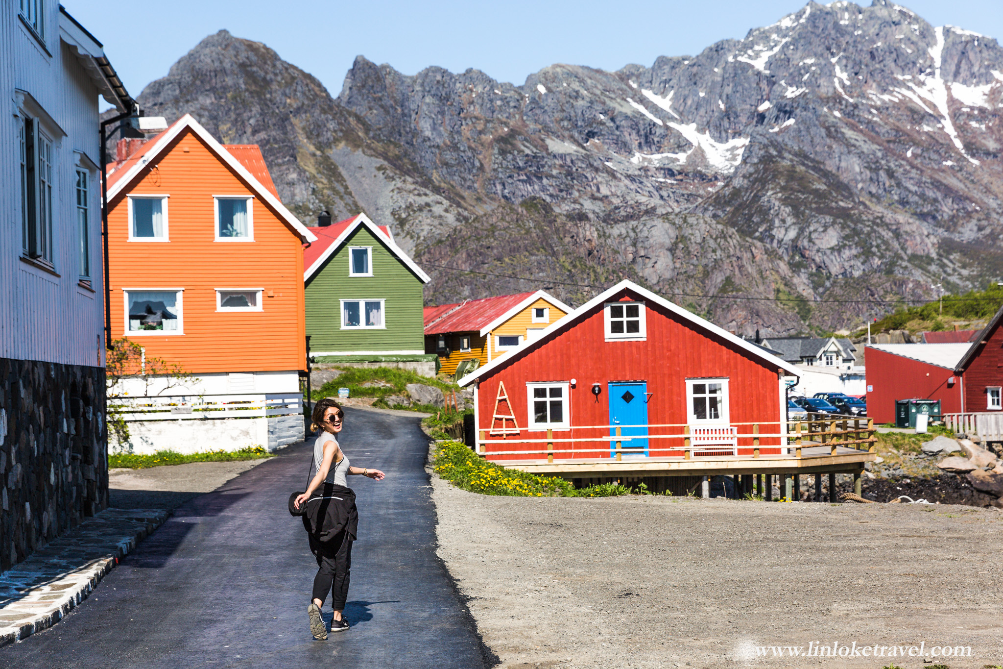 Cute multi-colour wooden houses of Henningsvær