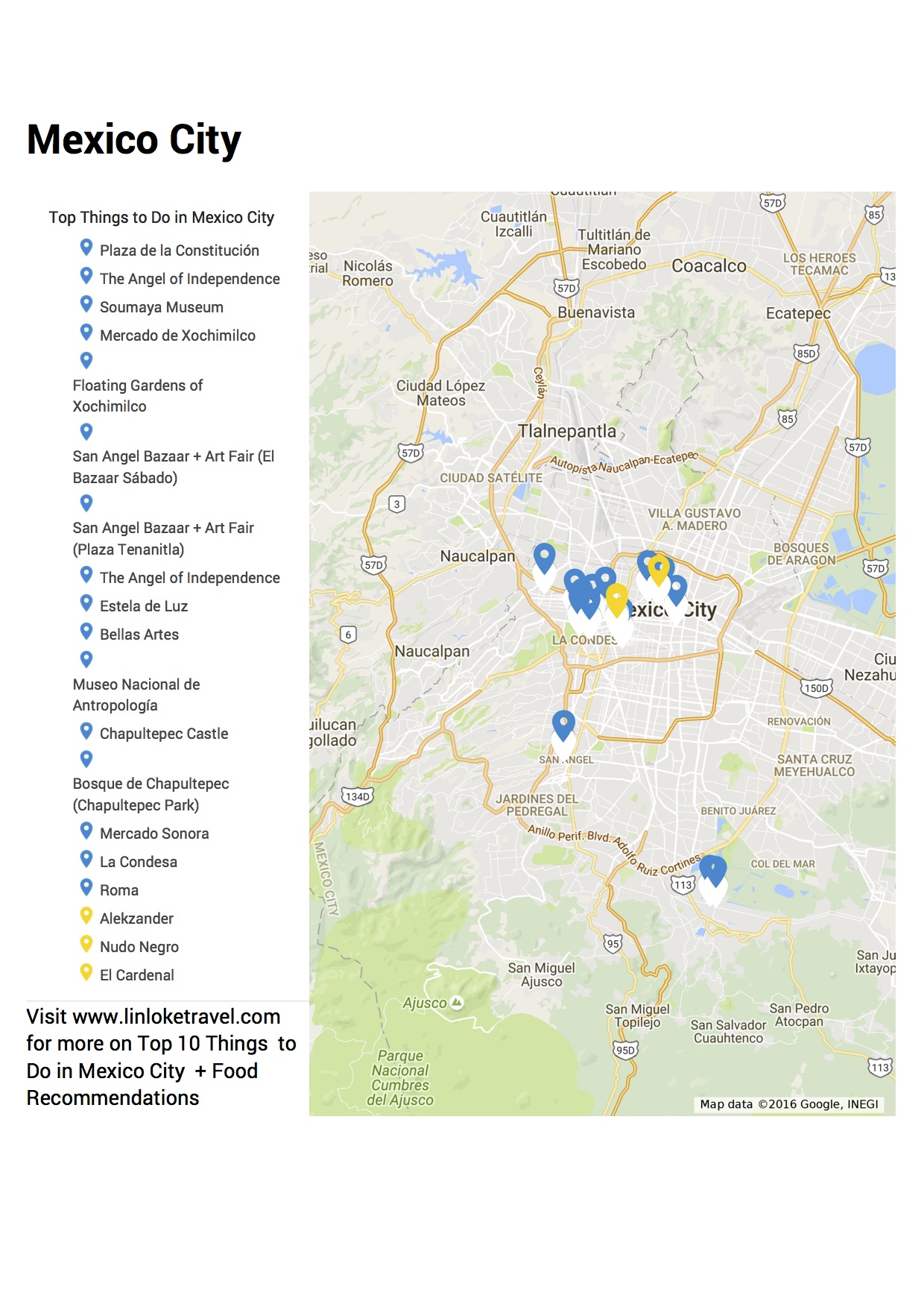 Scroll to the bottom for the link to access my Mexico City Google My Map