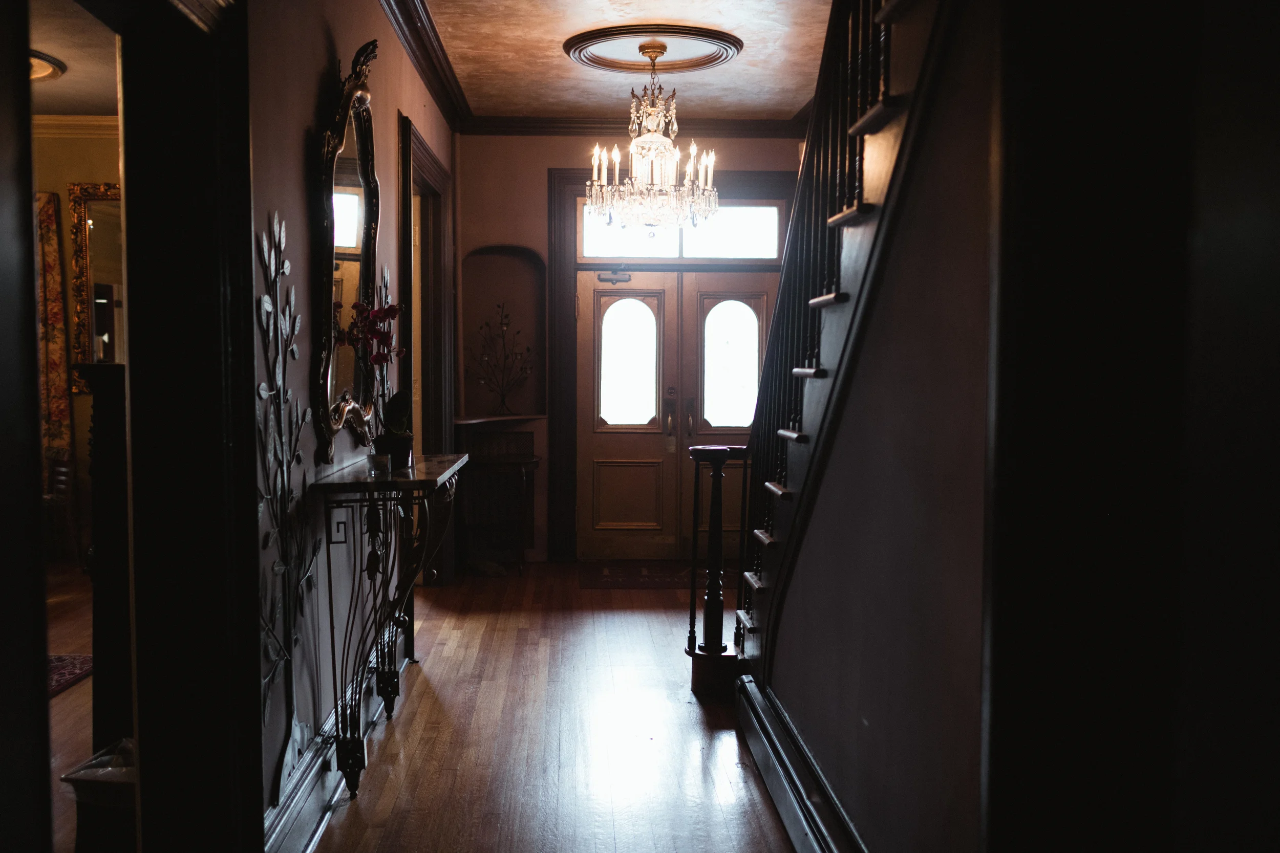 Ash Carr Wedding Photography New York house entryway