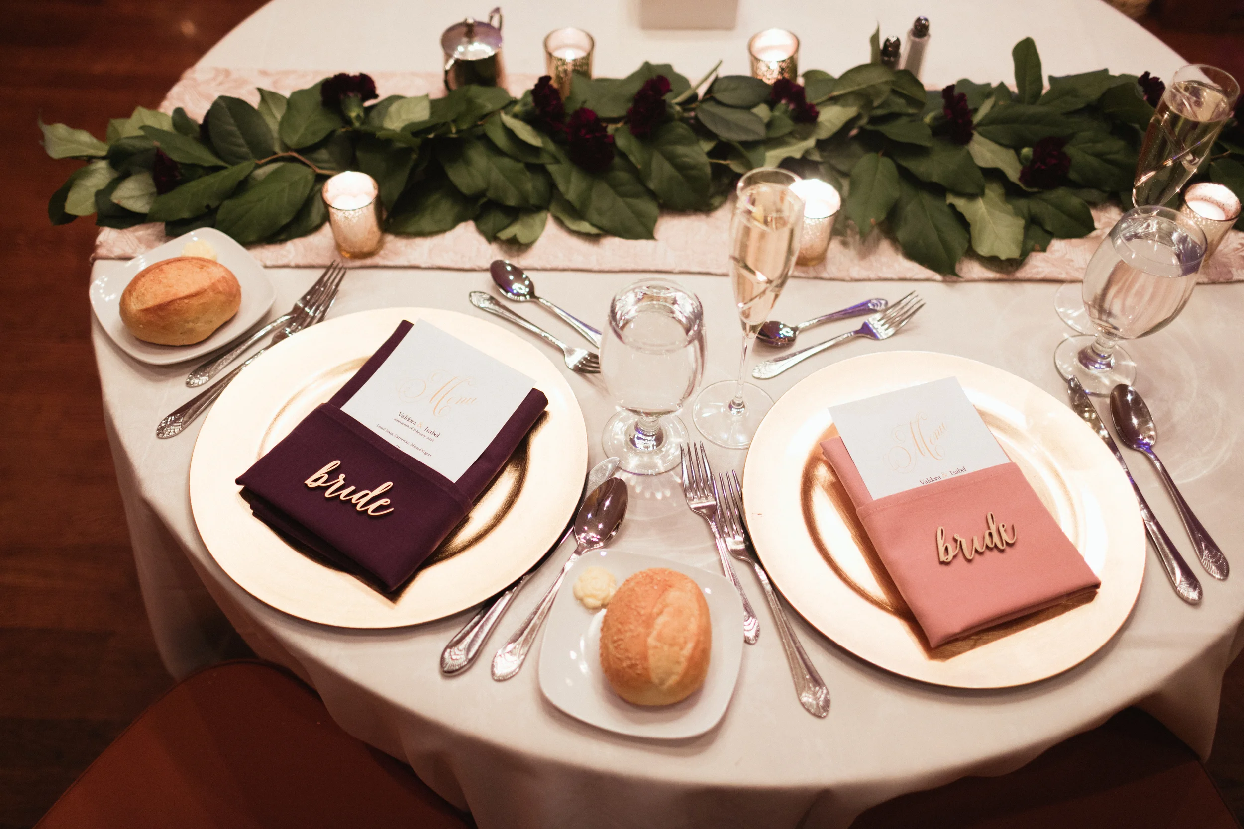 Ash Carr Wedding Photography New York brides' place settings