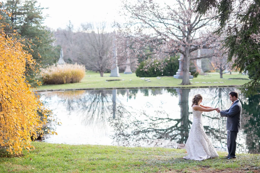 Corey and Alex Larrison Wedding Photography Cincinnati couple near lake