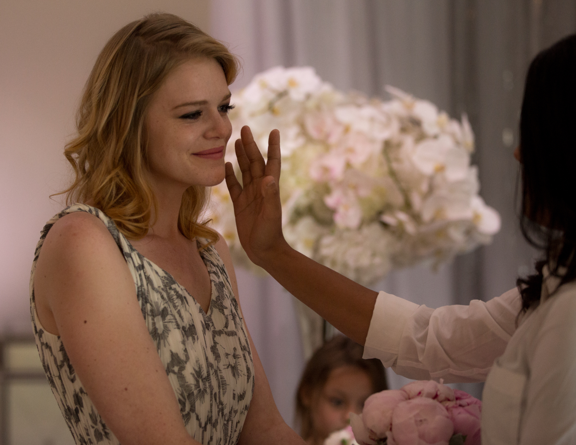 Colleen Stavrakos Wedding Photography bride reaching for fiancée's cheek