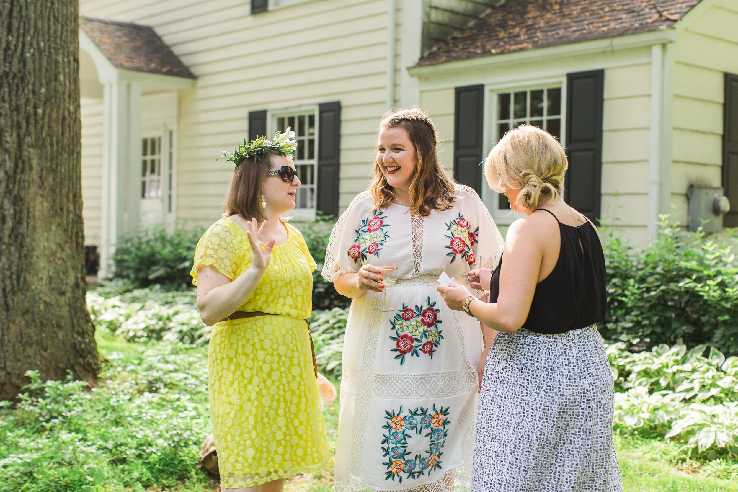 Chelo Keys Wedding Photography New Jersey bride conversing with guests