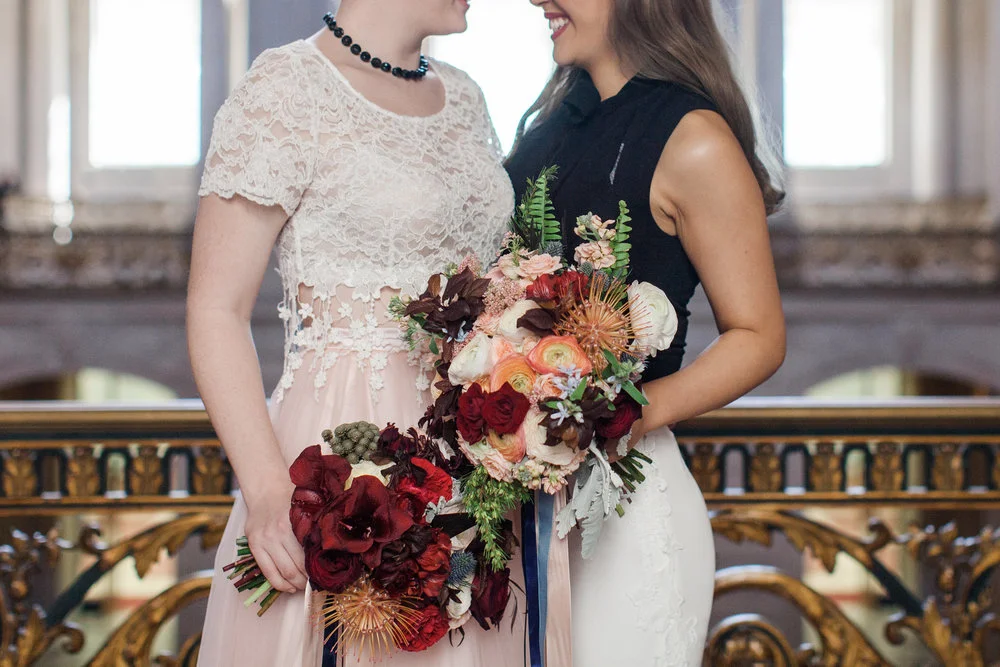 Wedding Inspiration // Lace and Quartz: A Vibrant Urban Elopement