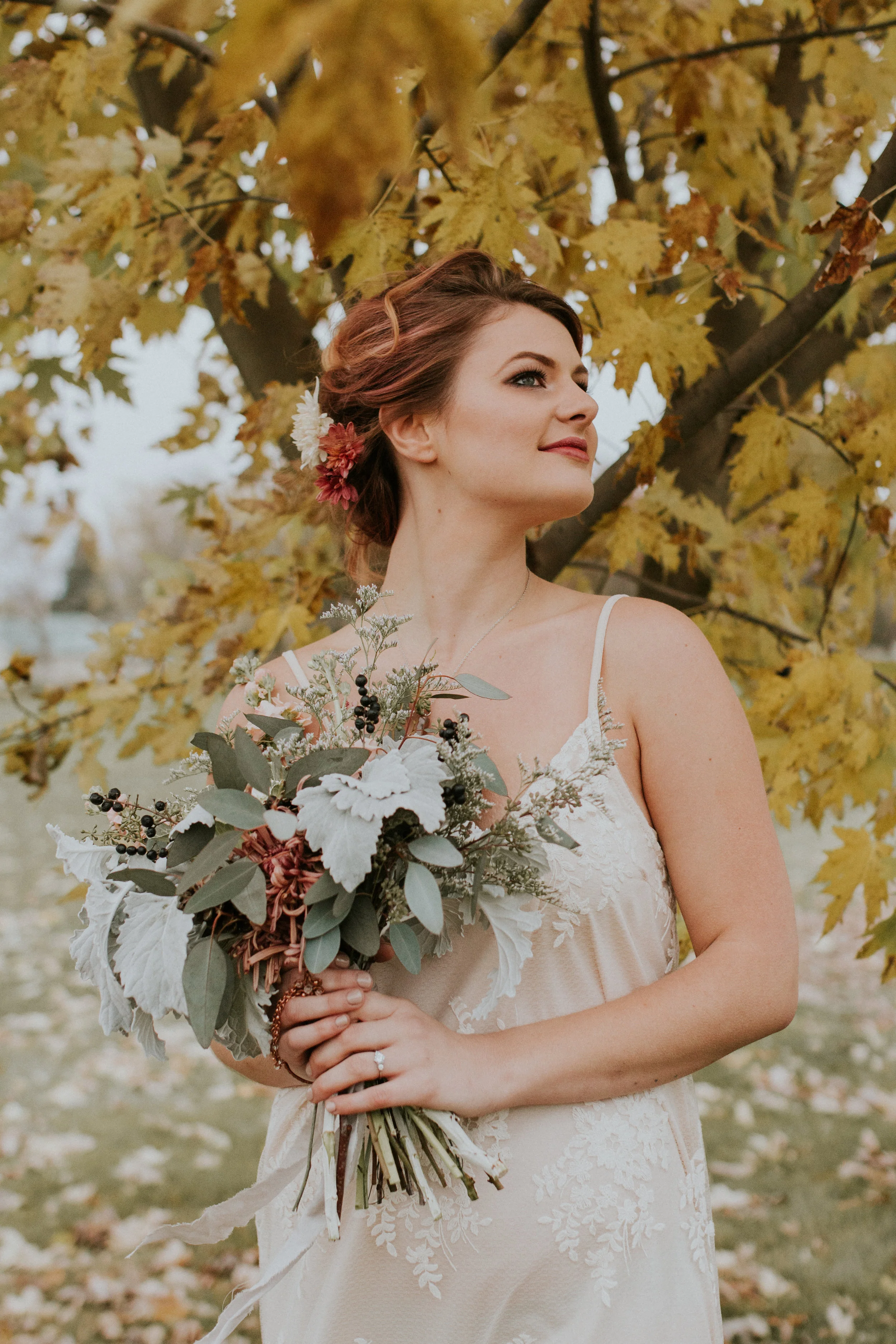 Wedding Elopement Columbus Ohio Forest Autumn Rosehill Media